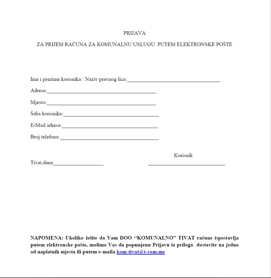 PRIJEM RAČUNA ELEKTRONSKIM PUTEM